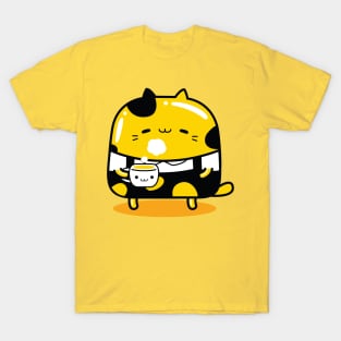 yellow cat barista profession T-Shirt